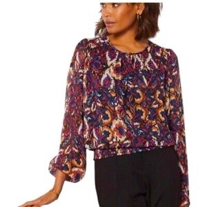 Evereve Stelle Abstract Blouse Top